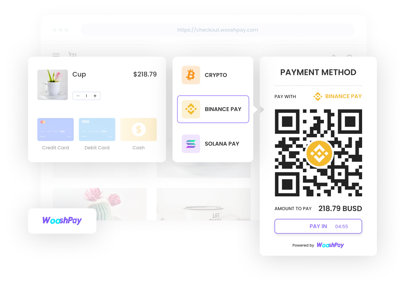 Crypto payment integration interface