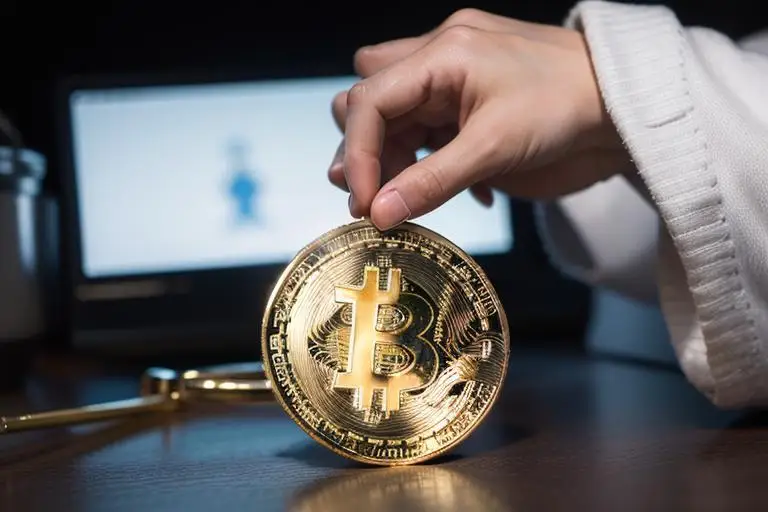 Una moneta fisica bitcoin