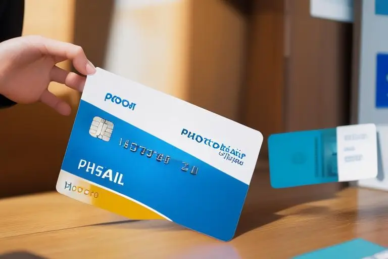 A bank representative giving a credit card to a customer