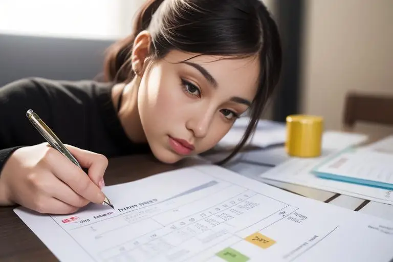 A_pessoa_marcando_um_calendário_e_budgeti