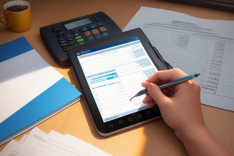 Individual calculating expenses and revenue