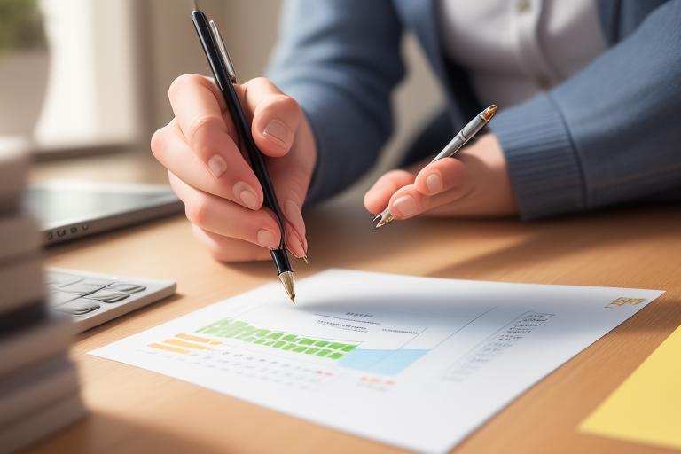 A person analysing their investment and interest rates to optimize their financial planning.