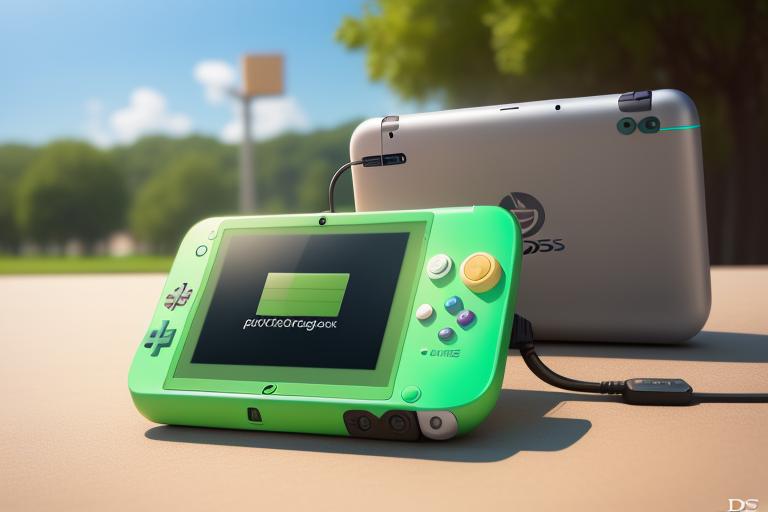 Eco-friendly 3DS charger with a green-energy symbol