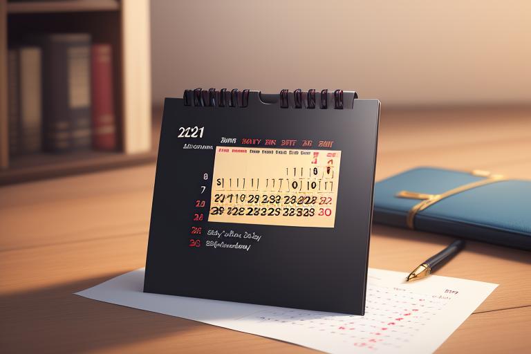 Image of a calendar with payment due dates marked.